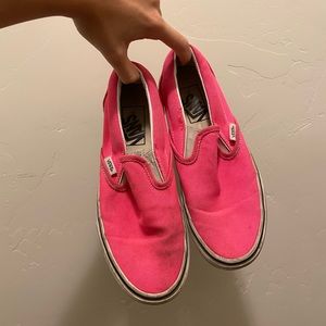 hot pink slip on vans